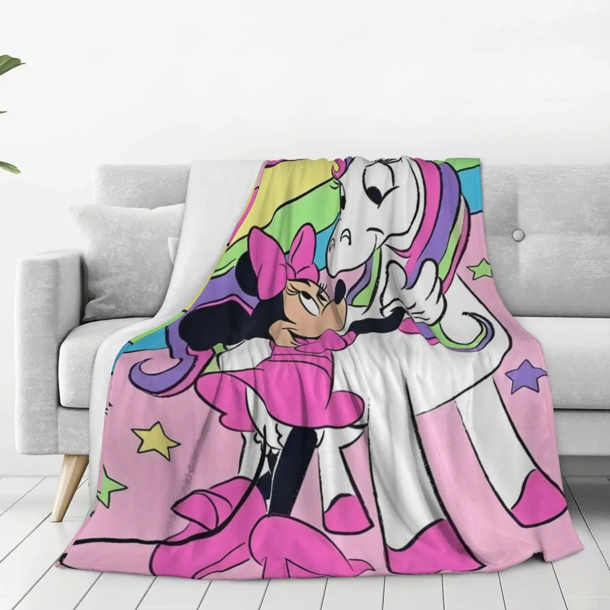 Микки Маус Miniso Радужная Белая лошадь одеяло качественное теплое зимнее