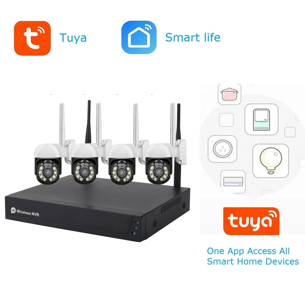 

Система видеонаблюдения PTZ, 8 каналов, 1080P, Wi-Fi