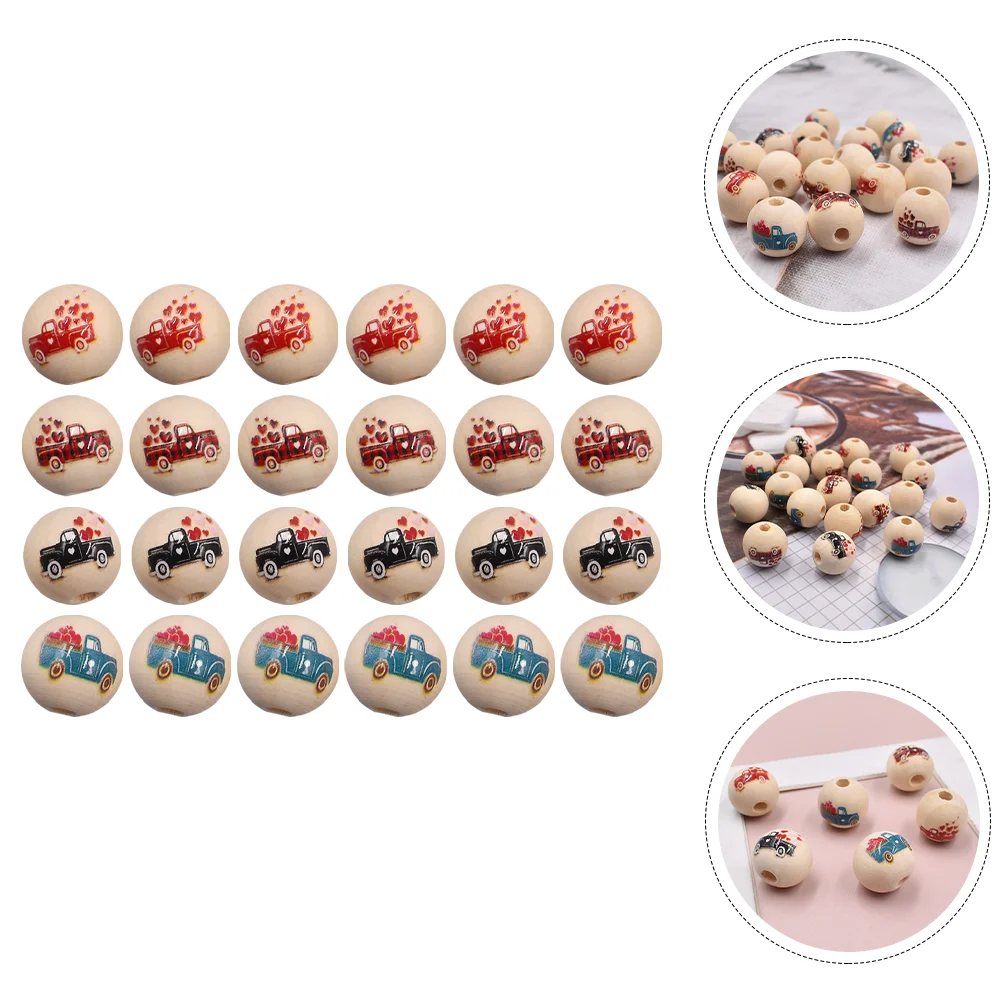 

40PCS Valentine's Day Series DIY Beads Round Valentine's Day Series Beads for Shop