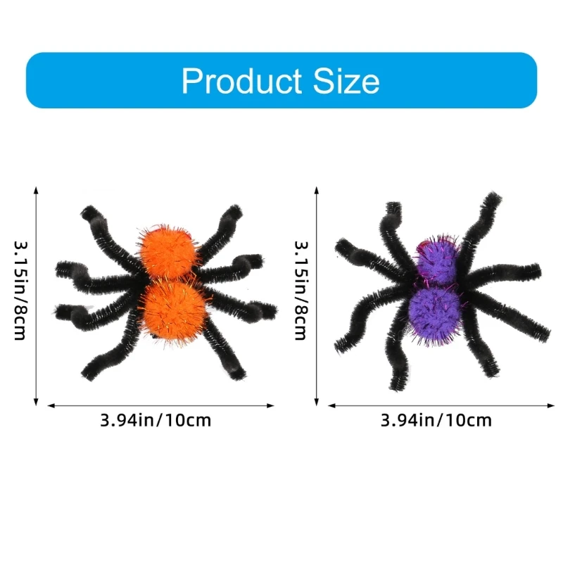 2 шт. блестящая заколка для волос в форме пауков Harajuku привлекательная девочек