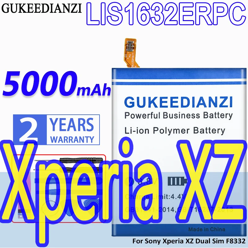 

High Capacity GUKEEDIANZI Battery LIS1632ERPC 5000mAh For Sony Xperia XZ Dual Sim F8332