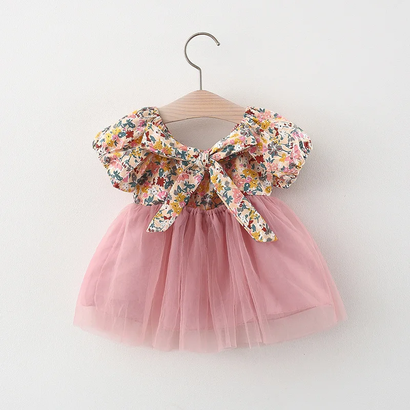 

2022 New Summer Dress For Newborn Baby Girl Clothes Cute Puff Sleeve Baby Girls Floral Dresses 1st Birthday Party Infant Vestido