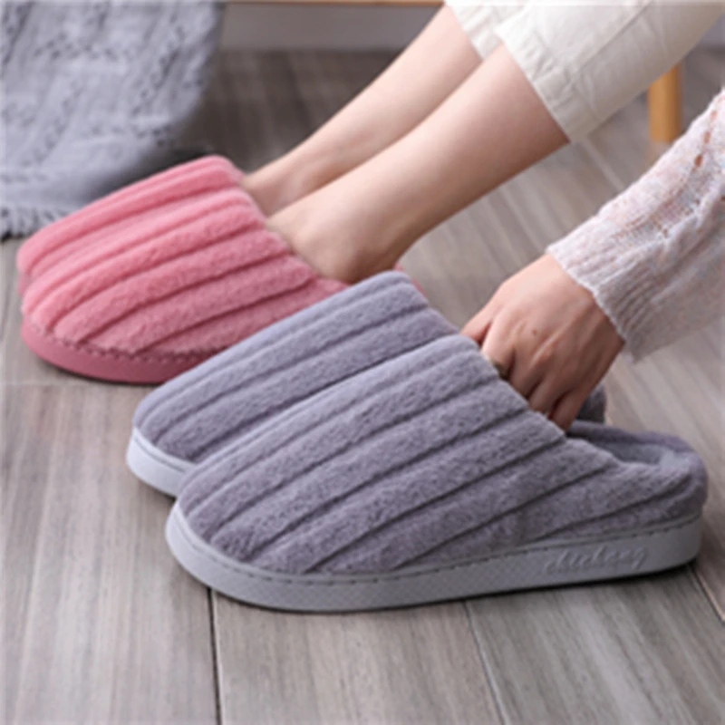 

Winter Men's And Women's Cotton Slippers Warm And Comfortable Lovers Home Fall/Winter Indoor Cotton Slippers