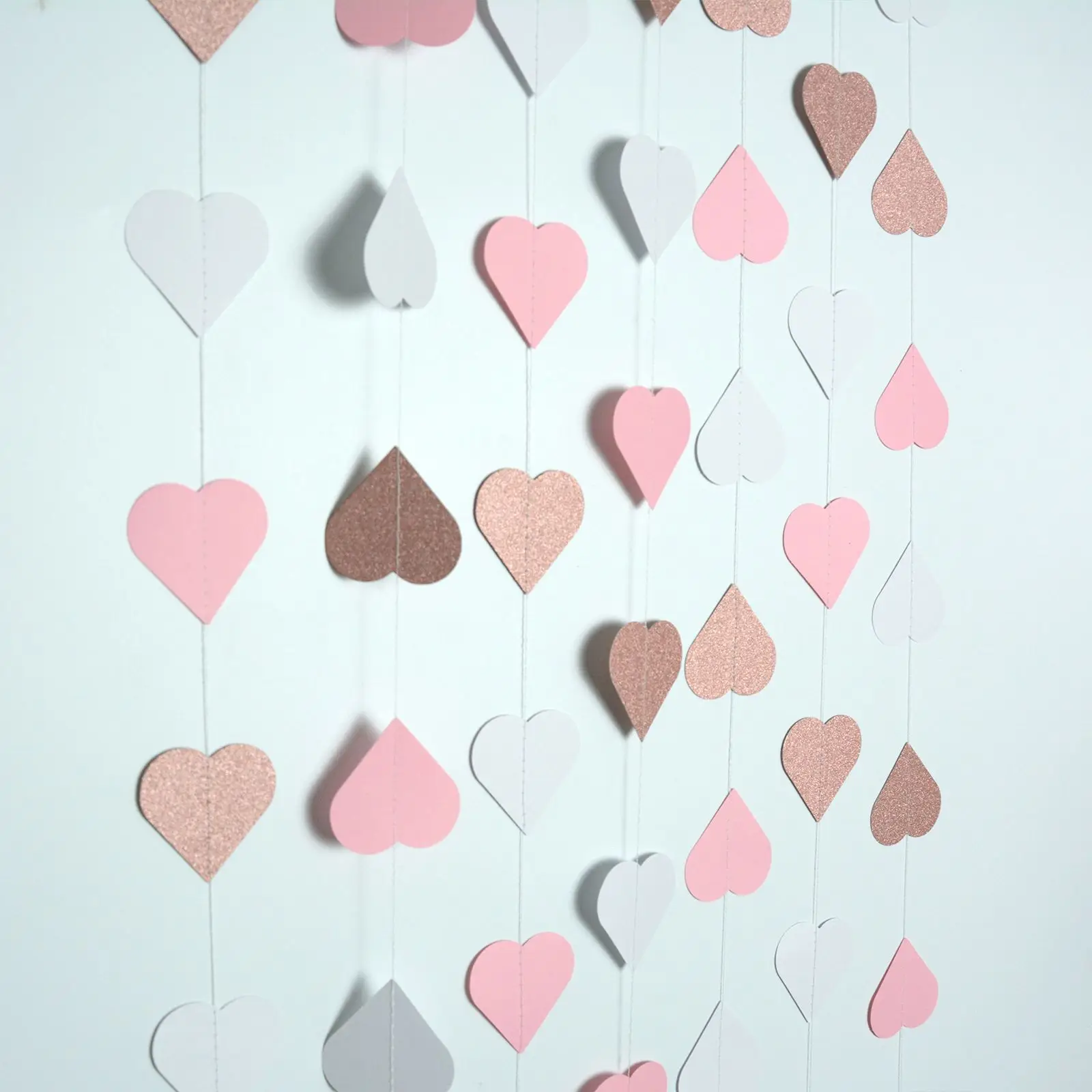 Розовый золотой бумажный баннер сердце MOONBIFFY