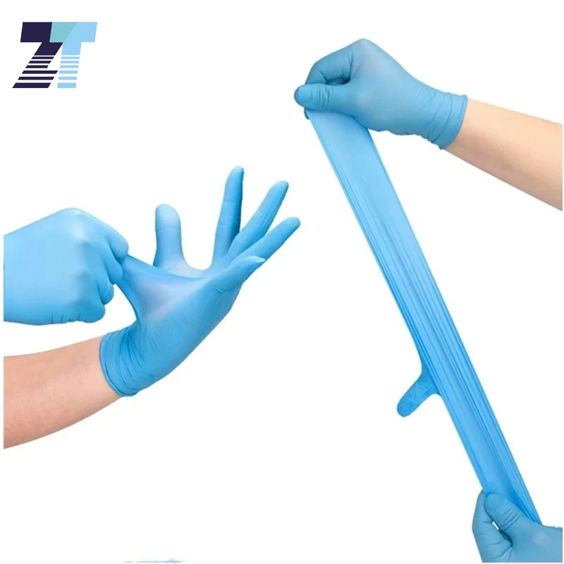 

100pcs Blue Black 100% Disposable Nitrile Gloves Household Kitchen Clean Food Washing Beauty Salon SPA Car Repair Tattoo Use