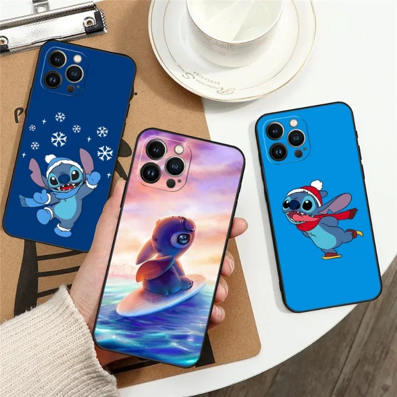 

Мультяшный чехол для телефона Disney Stitch для Iphone 15 13 Pro Max 14 Mini 11 12 Xr 6 7 8 Plus, роскошный силиконовый мягкий чехол-накладка