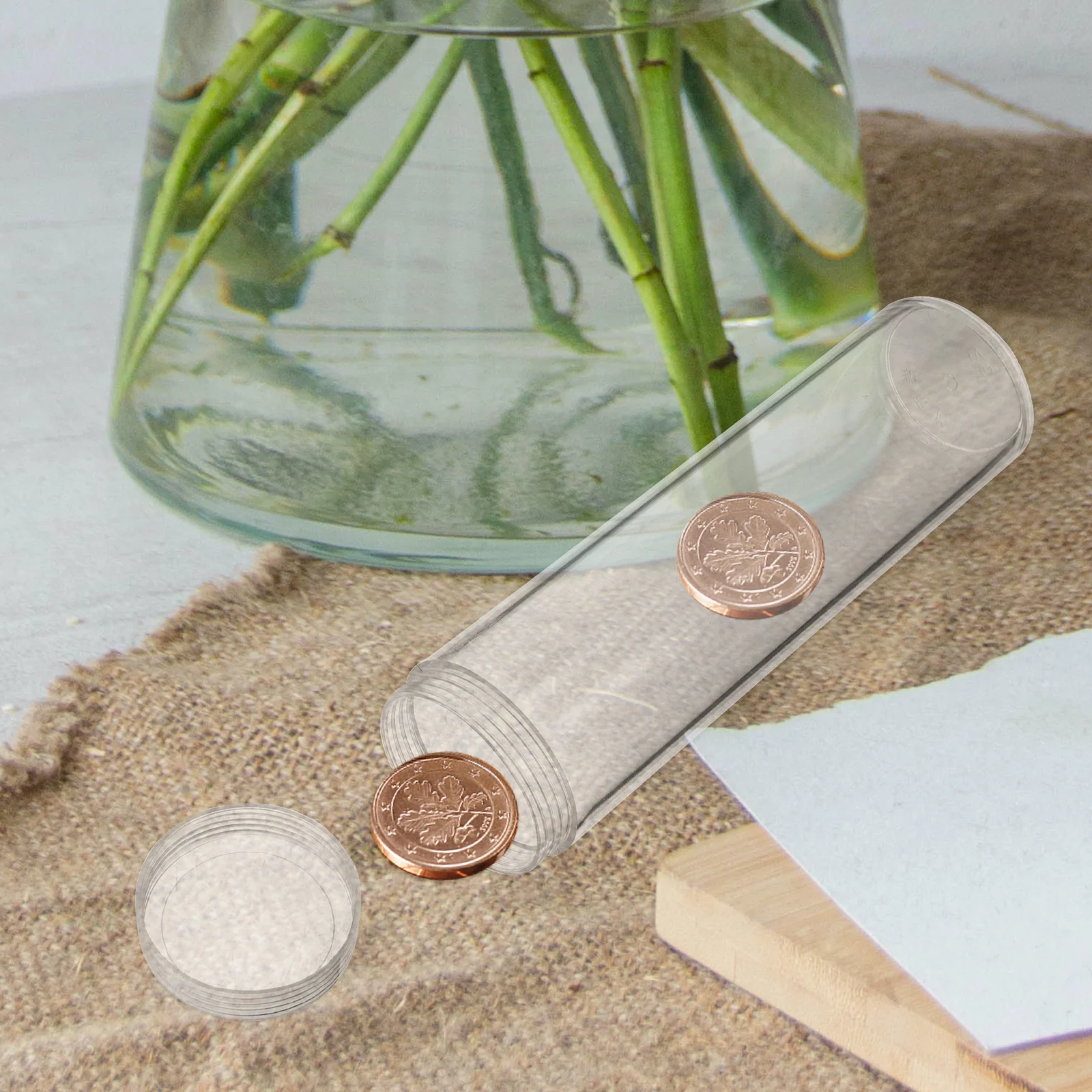 

Coin Collection Tubes Organizer Dispenser Collecting Supplies Container Plastic Containers