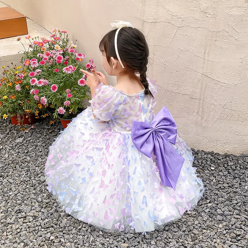 

Girls' Three-dimensional Dress Kid's Fashion Floral Princess Dress Elegant Luxury Birthday Gift Dress 3-12Y 2023
