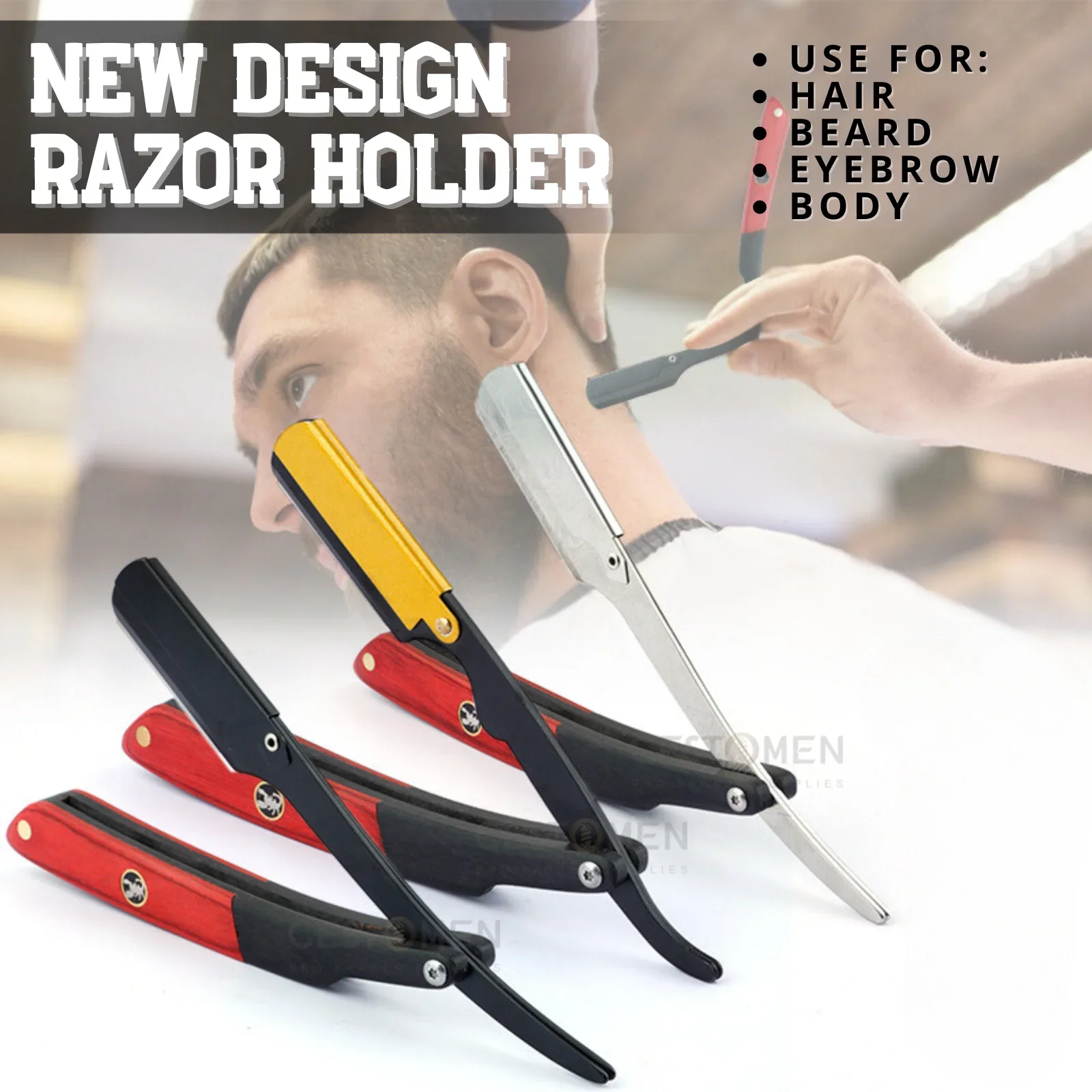 НОВЫЙ триммер ручная бритва профессиональная прямая кромка цвет дерева с