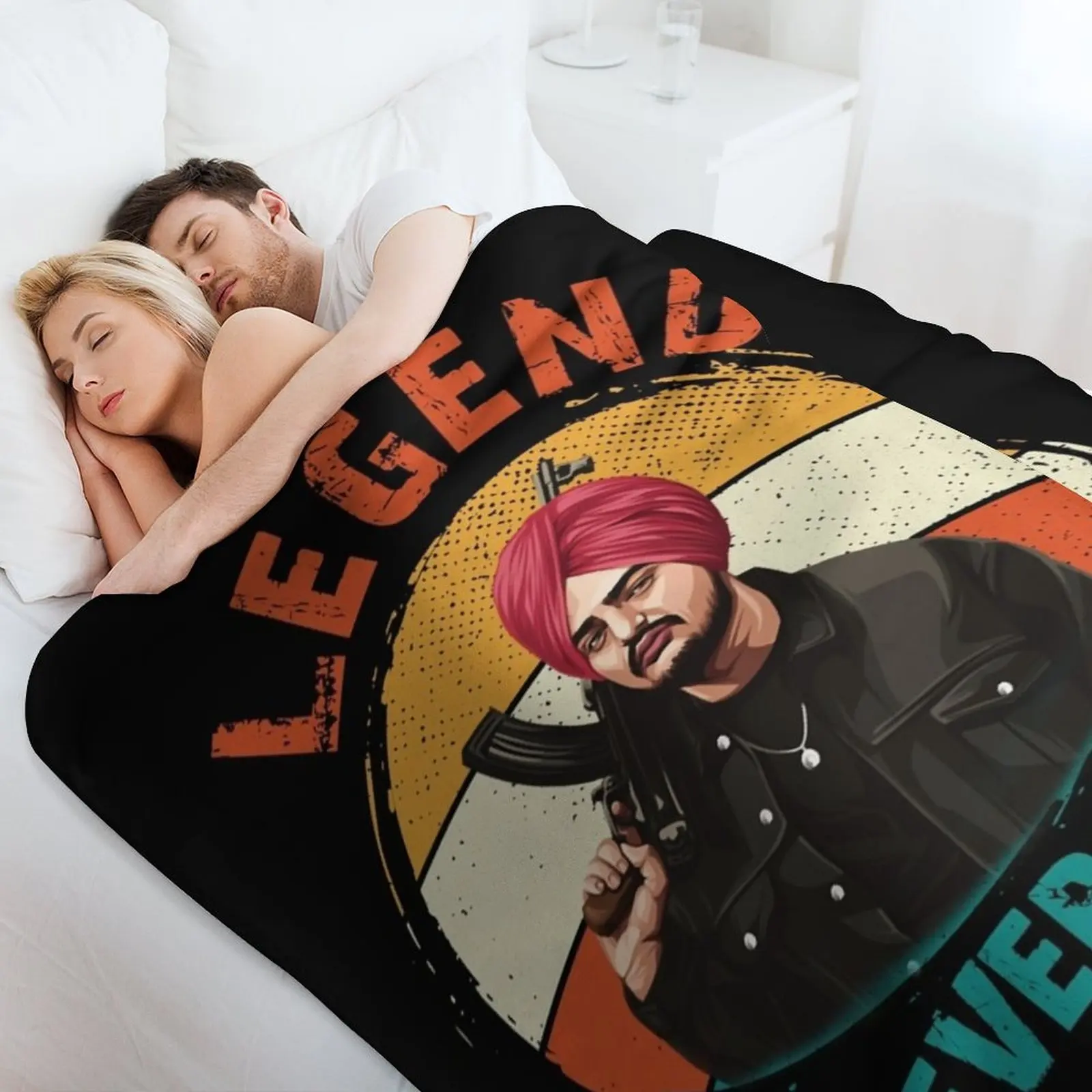 Фото Плед Legend Sidhu Moose Wala, мягкий и теплый, подарок для бабушек и дедушек. №4