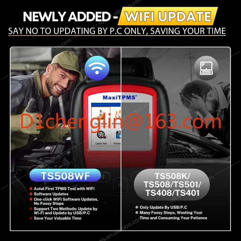 TS508WF TPMS Автомобильный диагностический инструмент 4 датчика MX Мониторинг давления