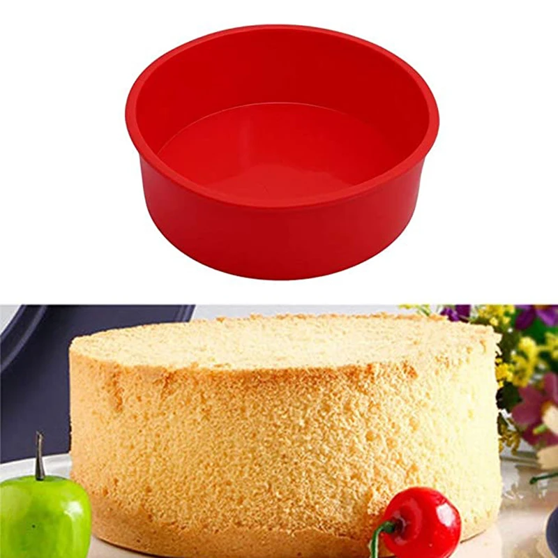 

6 Inch Round Cake Pan Silicone Cake Baking Mold For Muffin Cupcake Cheesecake Smash Cake Non-Stick