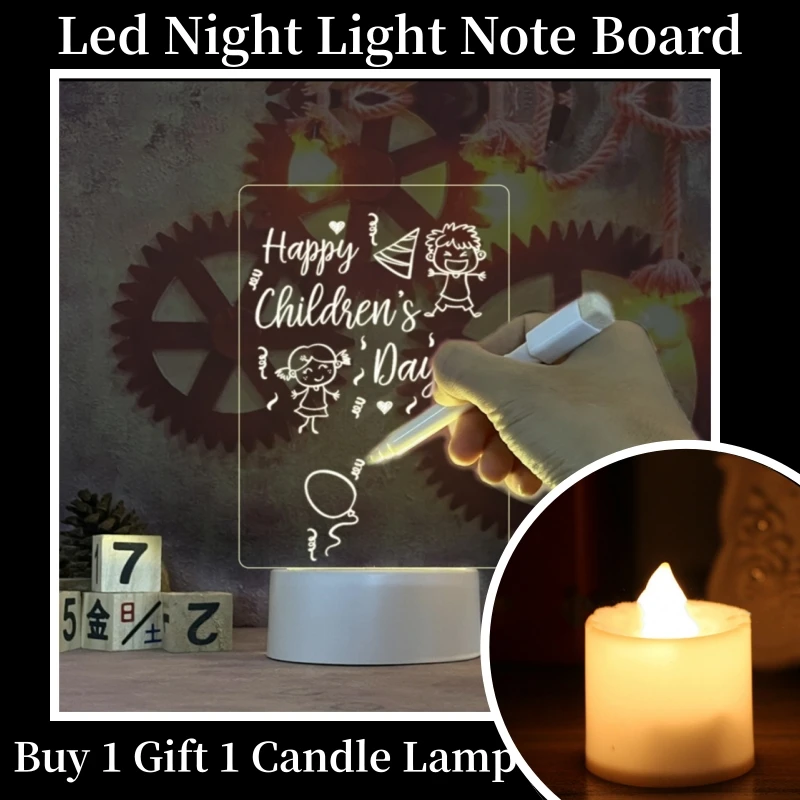 

Светодиодная доска для ночной подсветки, перезаписываемая доска для сообщений, USB-лампа питания, доска для заметок, праздничный подарок для детей, товары для домашнего освещения