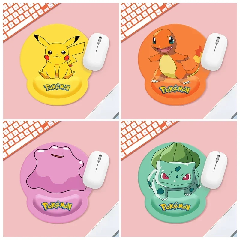 Игровой коврик для мыши Pokemon Pikachu Ditto Bulbasaur офисный с поддержкой запястья