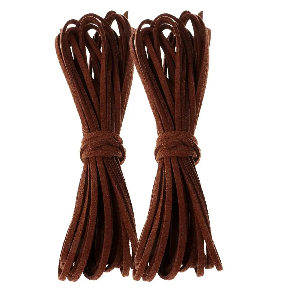 

2 pieces 2mm Wide PU Leather Cord String for Jewelry Making Craft DIY 5M 15Colors for Choose