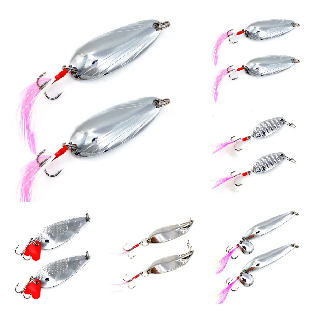 

2 шт., металлическая блесна 8-15 г, с блестками