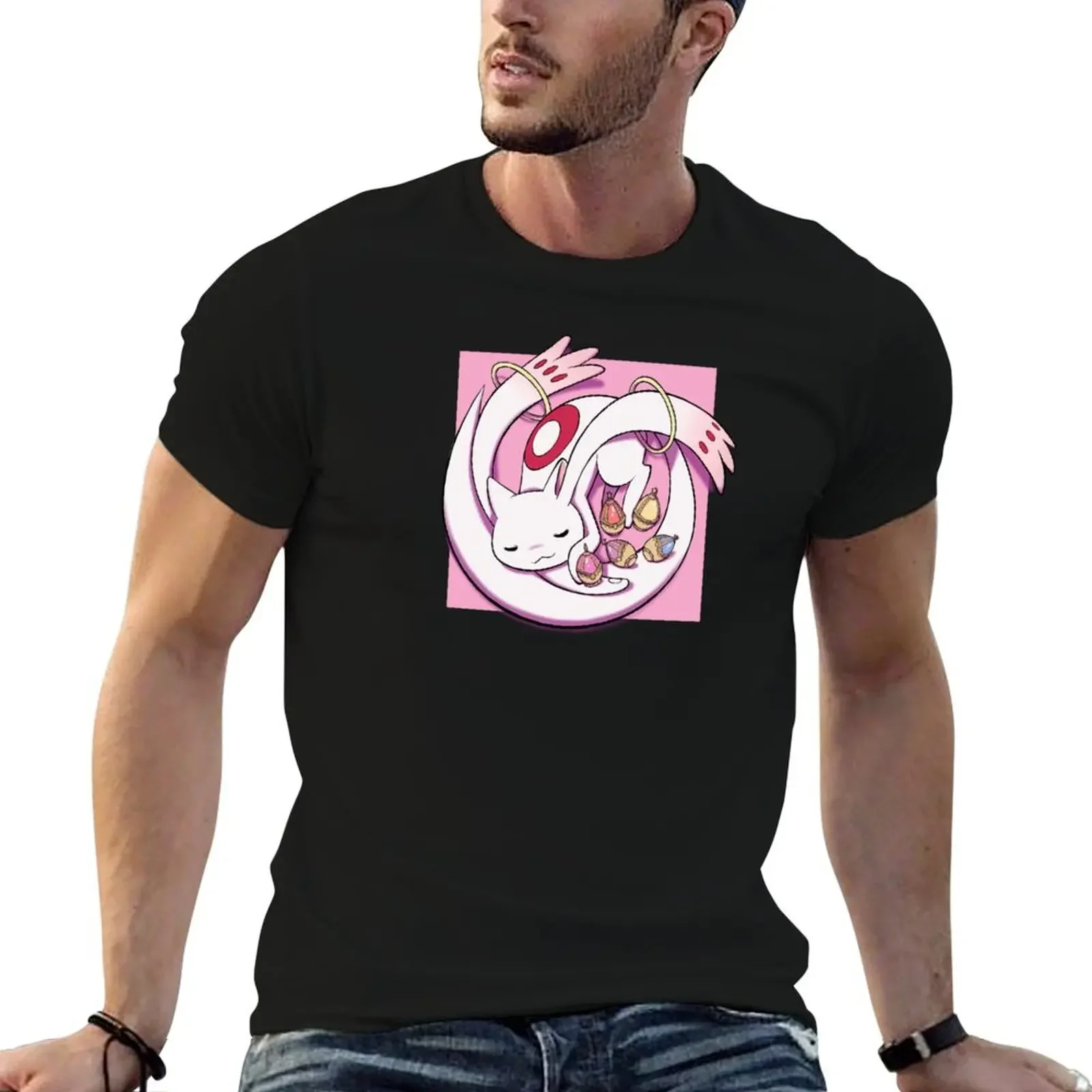 Футболка Sleepy Kyubey футболка с рисунком милая одежда роскошная мужская