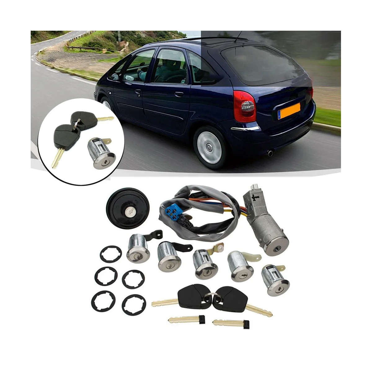 Замок зажигания дверной ключ крышка топливного бака замок набор бочек для Peugeot