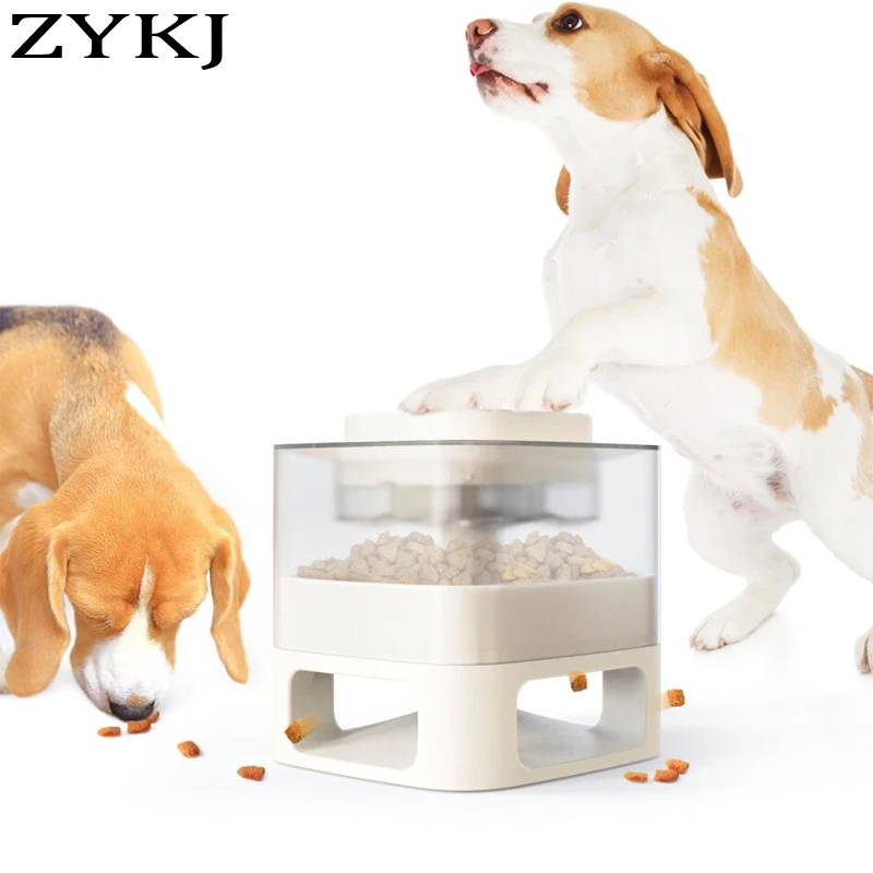 

ZKYJ New Interactive Dog Feeder With Non-Slip Rubber PadFun Dog Food Catapult Pet Feeder Puzzle Training Leak Food Feeder
