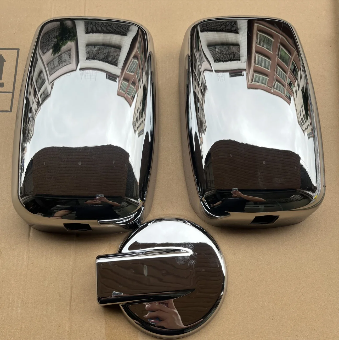 

HIGH QUALITY ELECTROPLATED CHROME REAR VIEW MIRROR COVER FOR ISUZU 600P ELF BODY PARTS