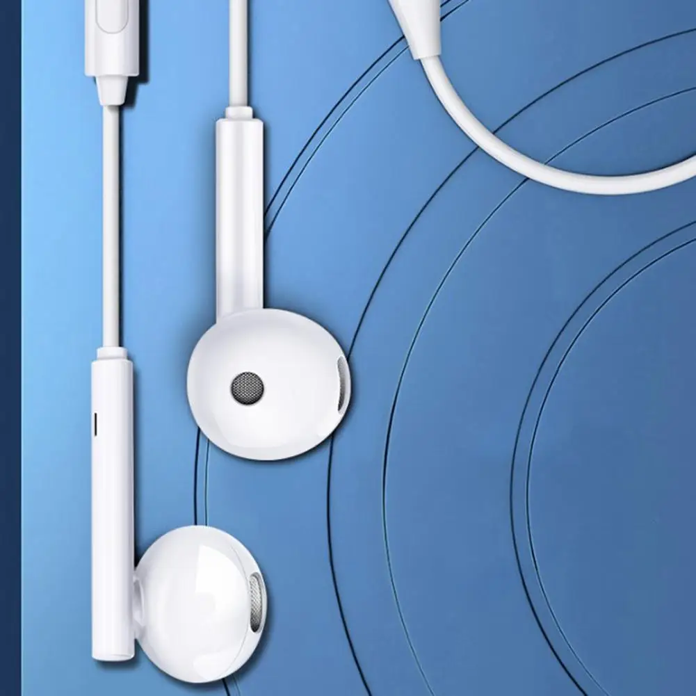 

Semi-in-ear Wired Headset Type-c Interface Copper Ring Speaker With Microphone Volume Control Headset Compatible For Huawei