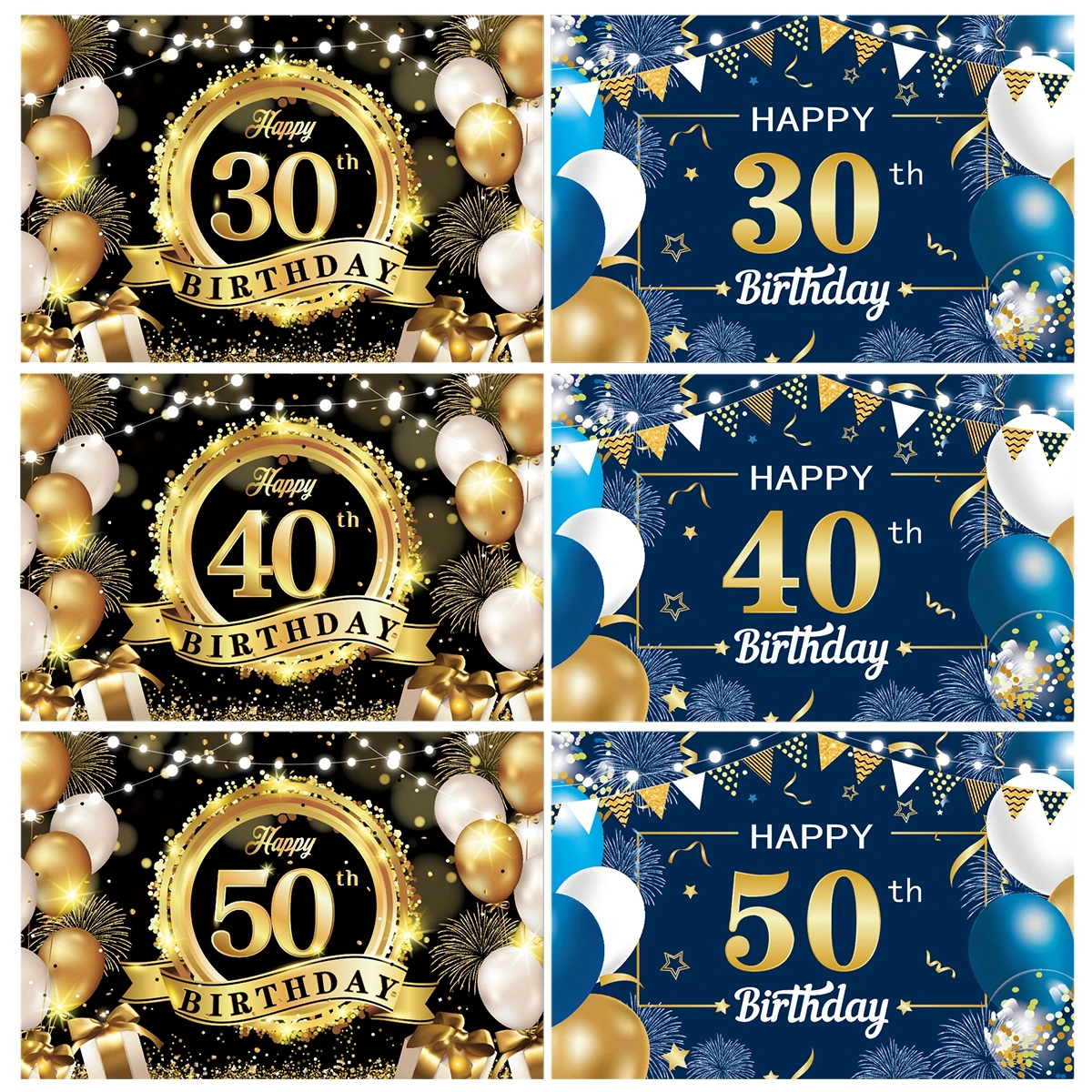 Баннер для дня рождения большого размера 150x10 0 см украшение 30/40/50 лет подвесной