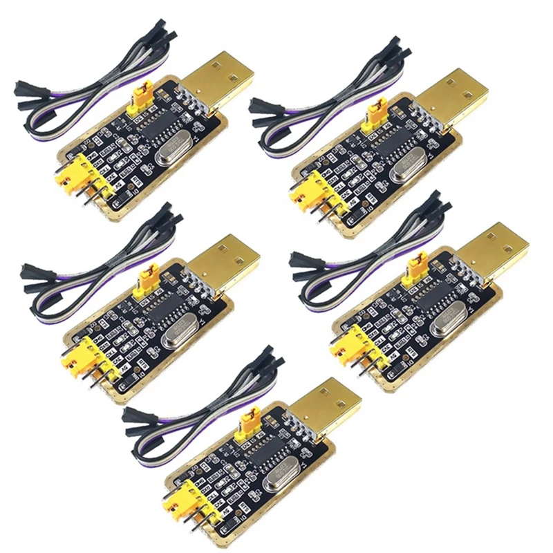

5PCS CH340G Module Instead Of PL2303 , CH340G RS232 To TTL Module Upgrade USB To Serial Port In Nine Brush Small Plates