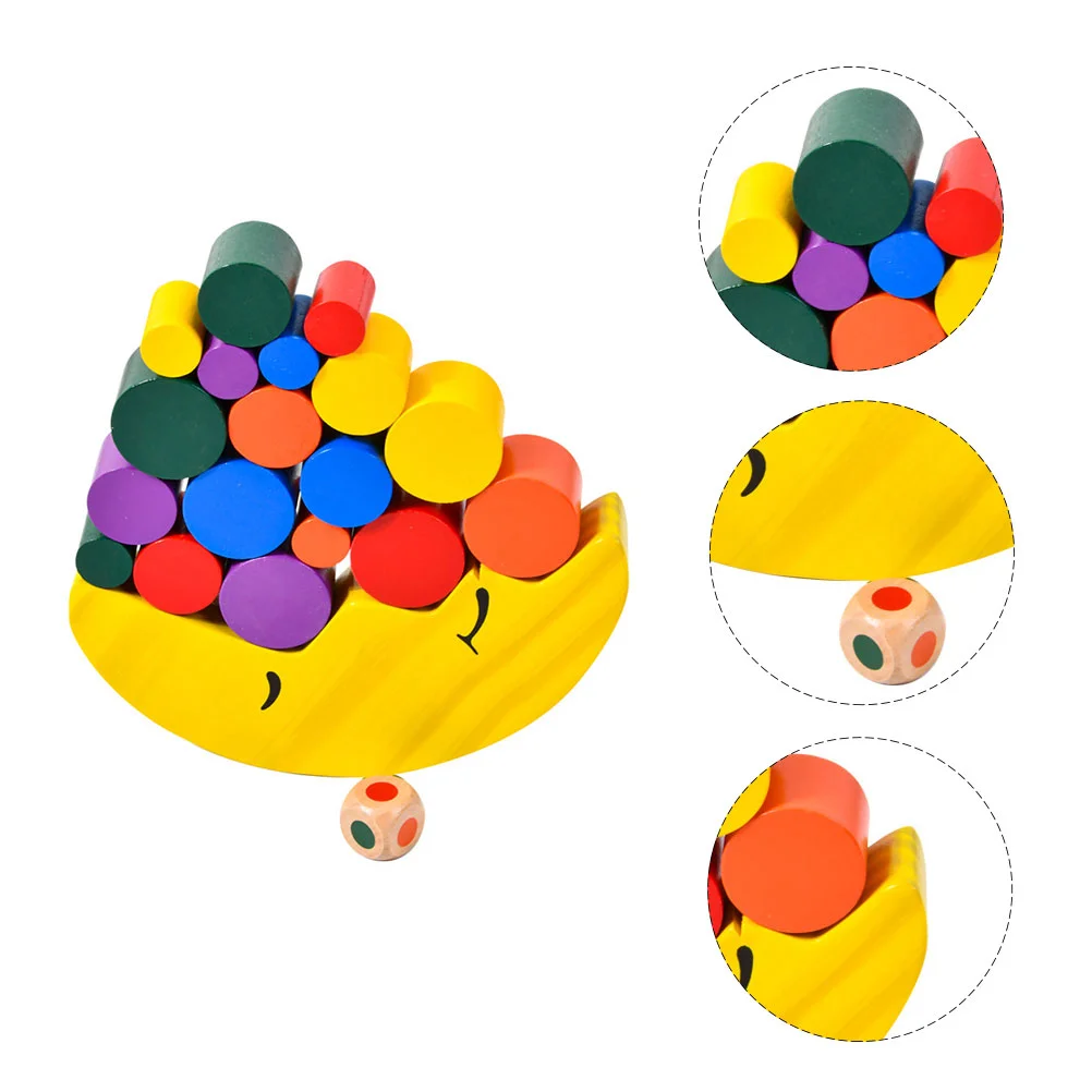 

1 Set of Wooden Children's Early Education Moon Building Blocks Board Game