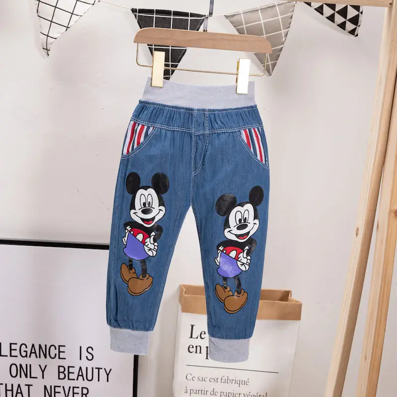 

Джинсовые шорты для мальчиков Disney с Микки Маусом, детские джинсовые шорты 2020, летние модные пятиконечные брюки