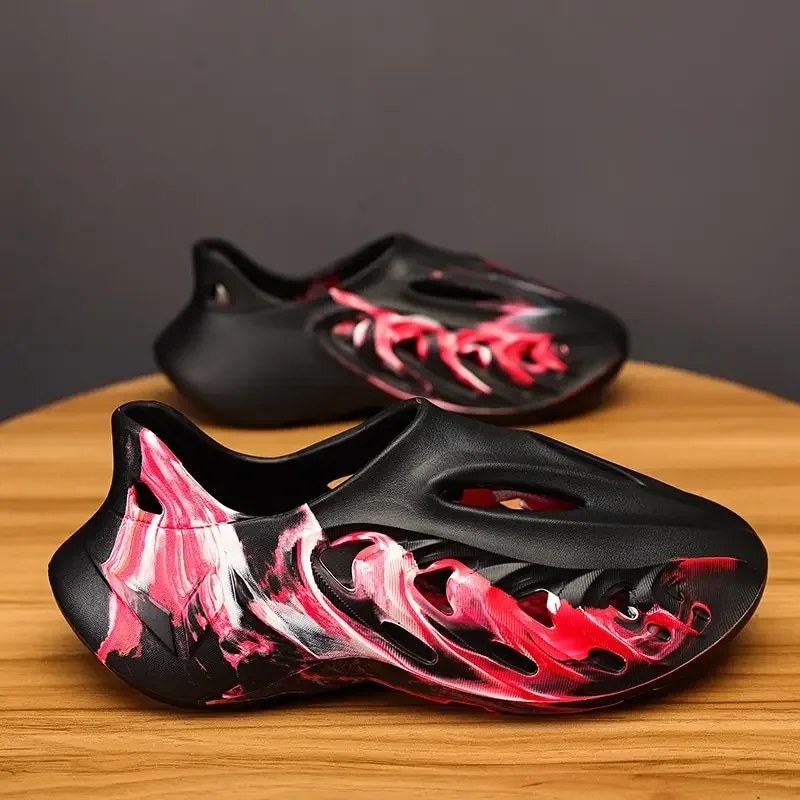 Сандалии унисекс из ЭВА ажурные босоножки для сада и пляжа окрашенные на завязке