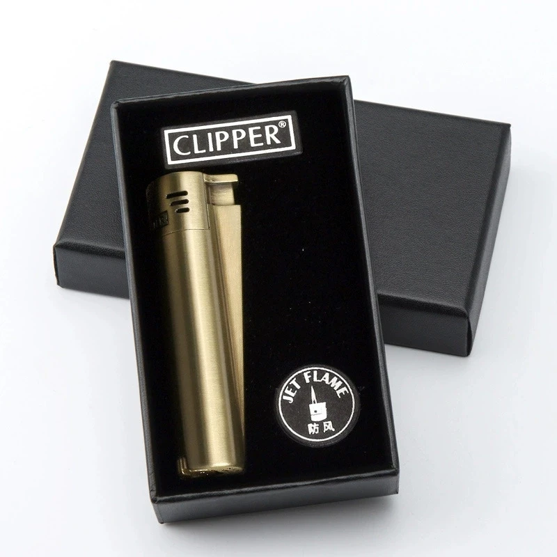 Зажигалка Clipper с металлическим корпусом, ветрозащитная, газовая, на бутане, с синим турбо-пламенем, для сигар, аксессуары для курения для мужчин (art.: 3920db7de46bc) - 3920db7de46bc
