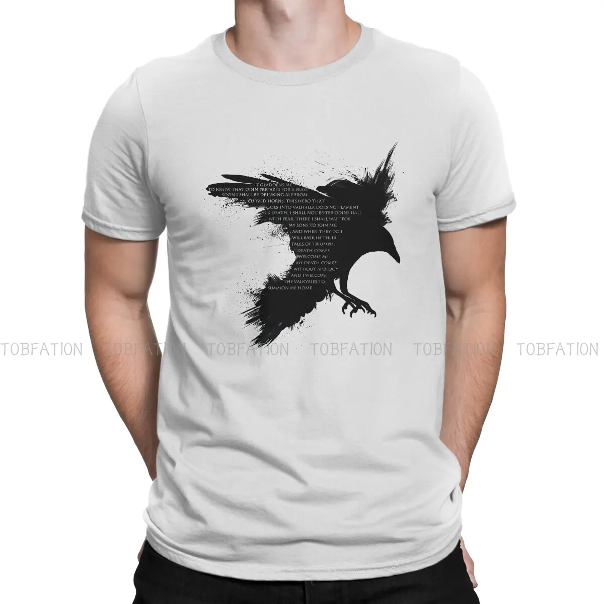 

Я приветствую валькирию футболку с круглым вырезом, воротник, ткань, классическая футболка, мужские топы