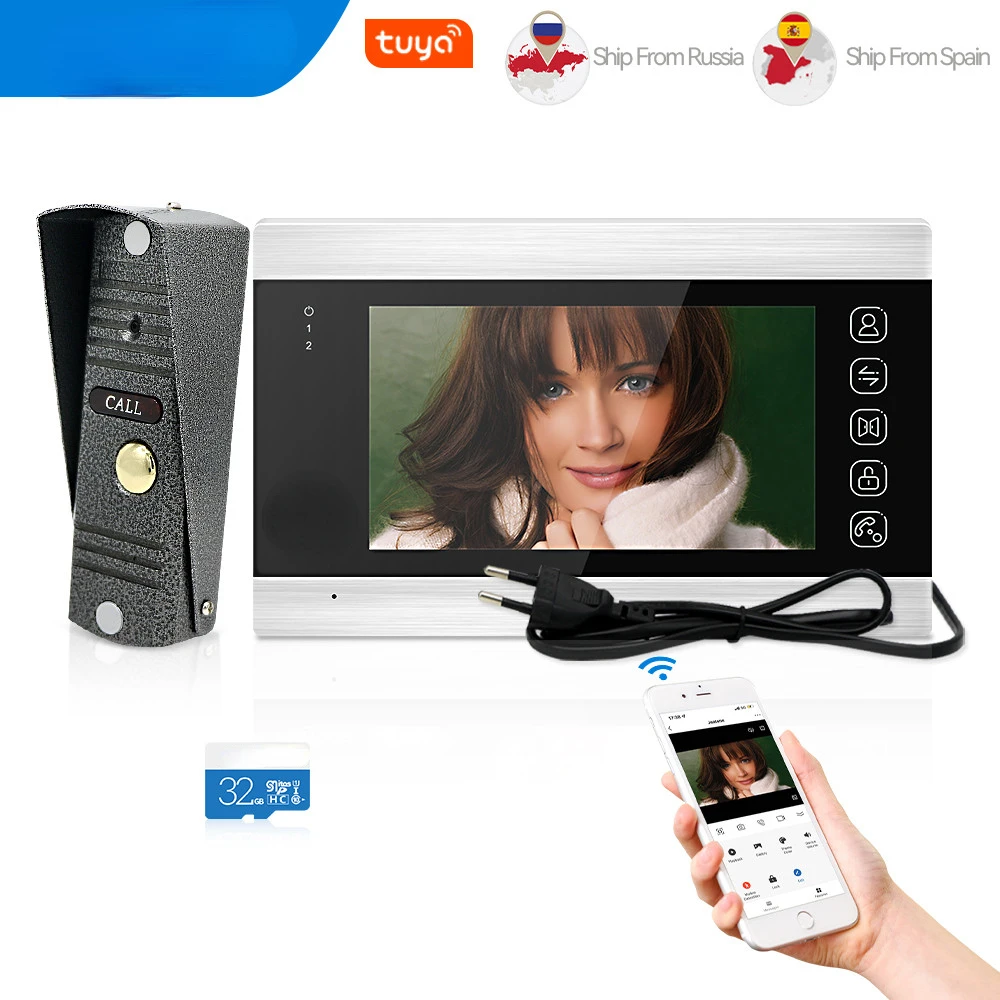 

Видеодомофон Tuya с камерой 720P/AHD 110 и поддержкой Wi-Fi