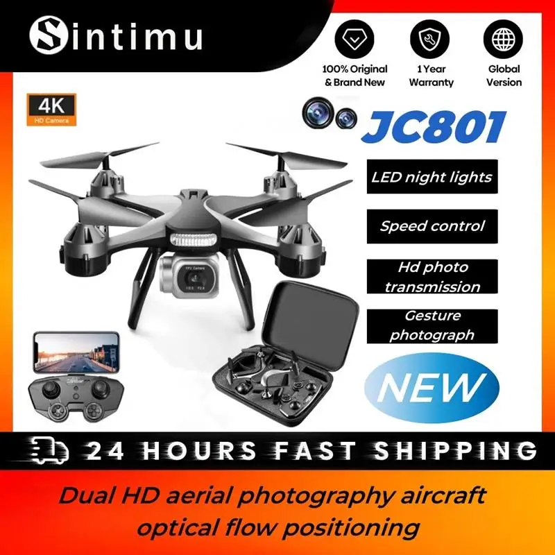 Дрон 801S Double Shot 4K с высокой четкостью для аэрофотосъемки, самолет с оптическим потоком, позиционирование, радиоуправляемые игрушки для летательных аппаратов
