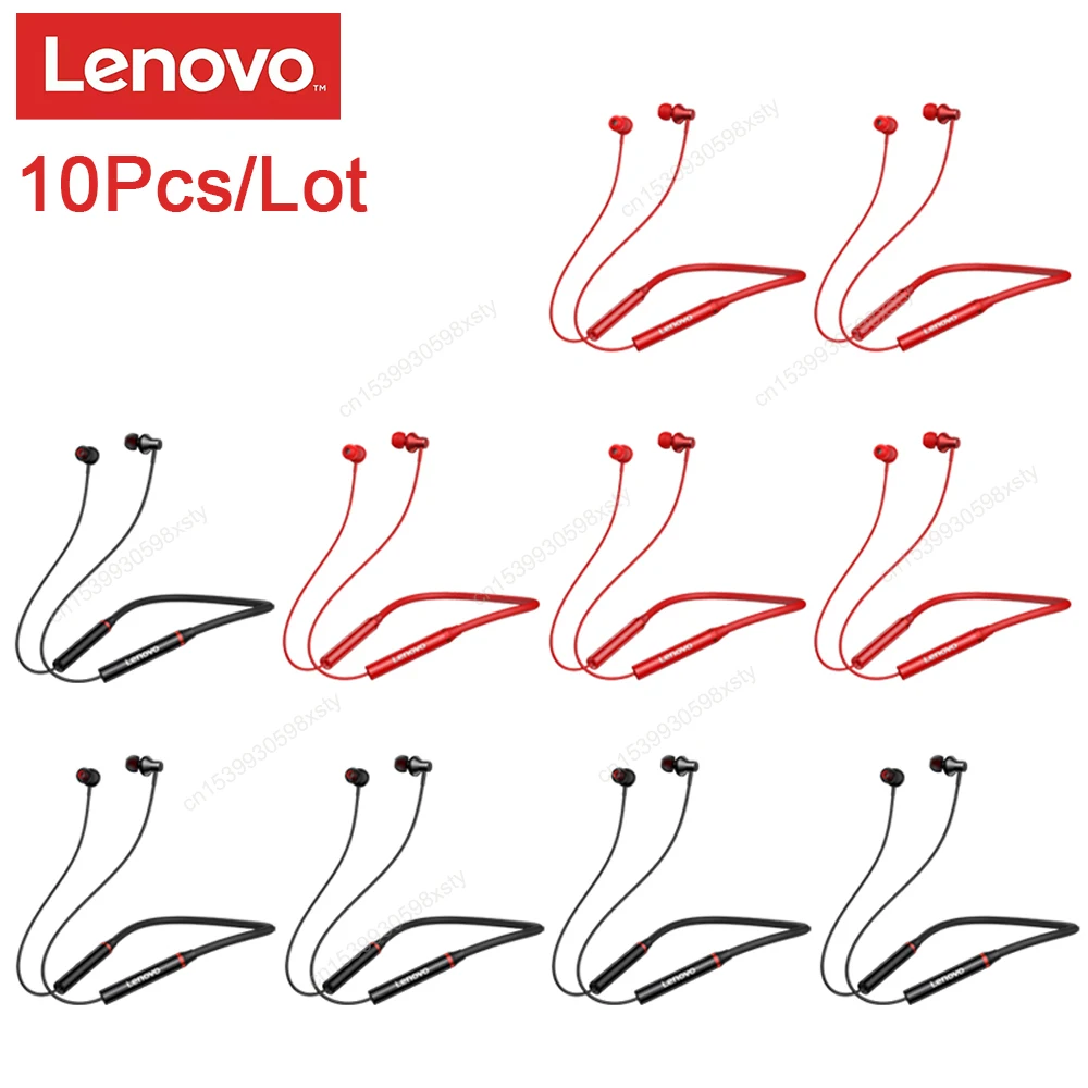 

10Pcs Lenovo HE05 Neckband Sports Bluetooth 5.0 Earphone True Wireless Earbuds IPX5 Waterproof Headset With Noise Cancelling Mic