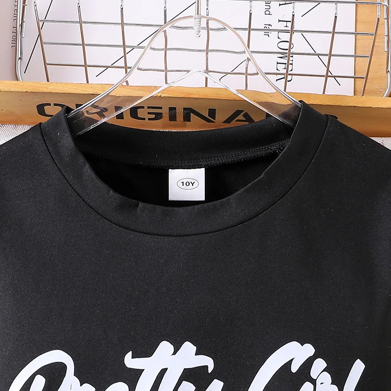 2024 Летние комплекты детской одежды Футболка с короткими рукавами и круглым