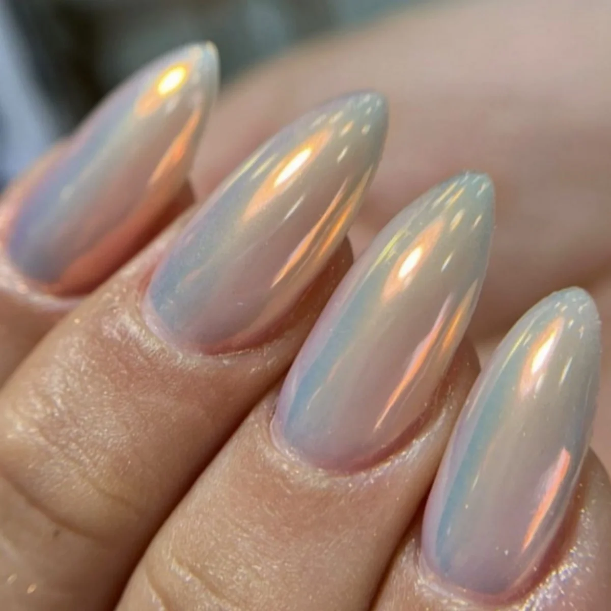 24 шт. миндалевидные накладные ногти средней длины простой оранжевый блестящий