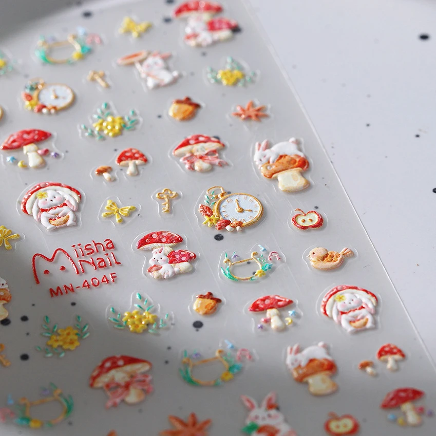 Птица Часы Ключ Яблоко Кролик Банни Радуга Кленовые Листья Сосновая Шишка Гриб