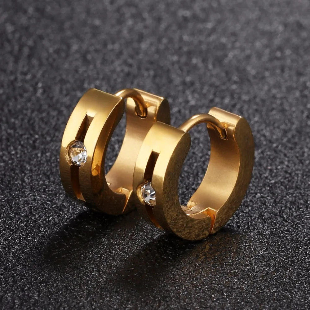 DARHSEN Brand Punk Black Silver Gold color Stainless Steel Unisex Women Male Men Hoop Earrings Charms Fashion Jewelry GE419 | Украшения и