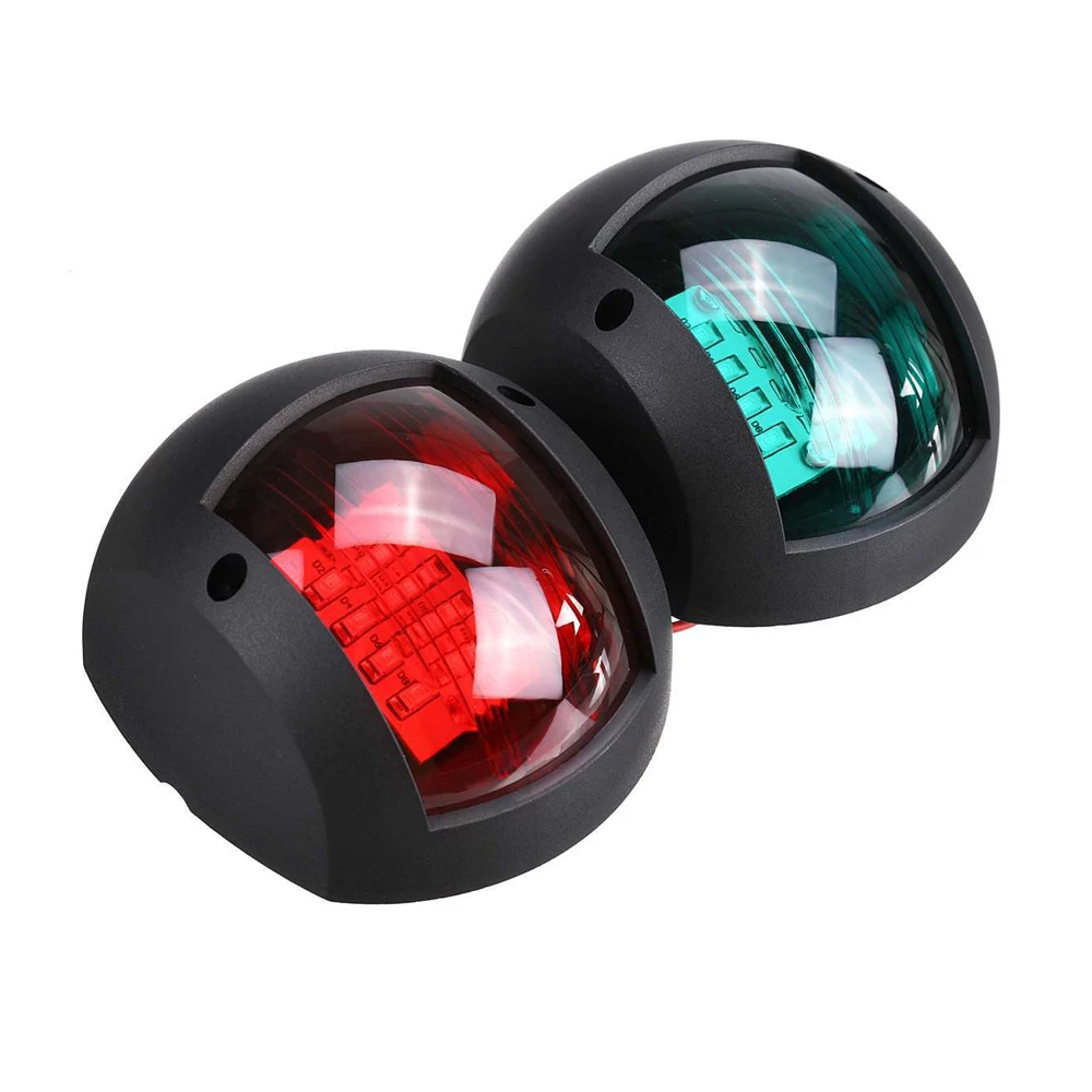 

1 пара навигационных огней для лодок 12 В 24 В Светодиодные ходовые огни Положение лодки Яхта Морская сигнальная лампа Водонепроницаемый красный зеленый