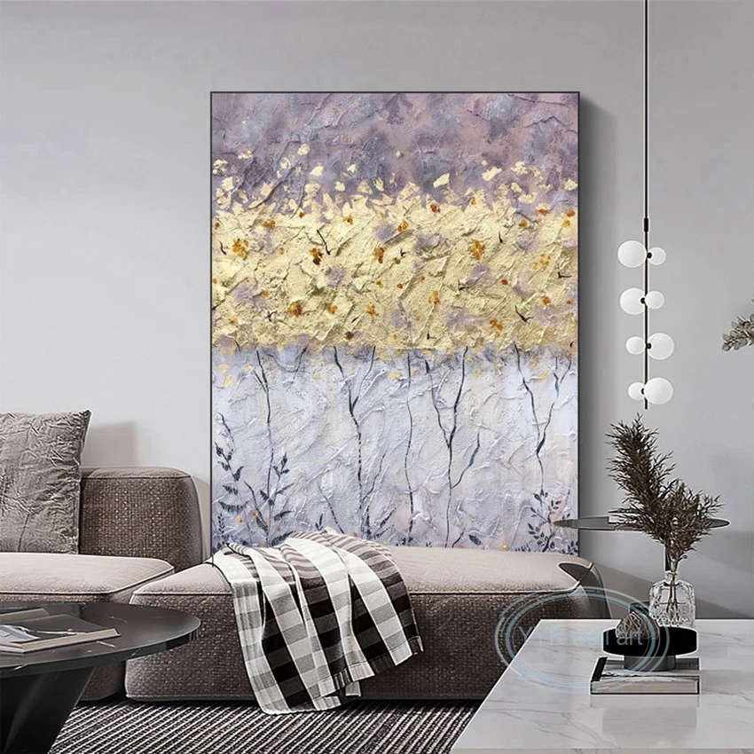 

Домашняя Роскошная большая декоративная живопись, настенная эстетичная картина, золотой фольга, художественный подвесной постер, абстракт...