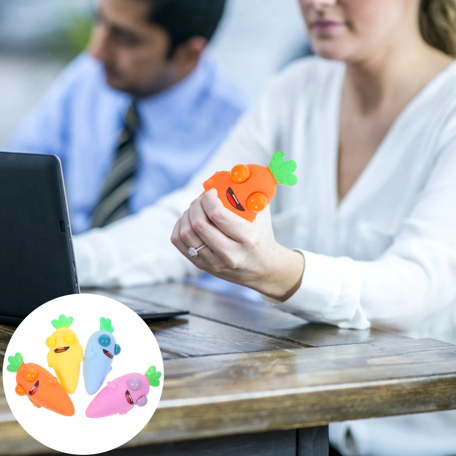 

4 Pcs Toys Pressure Relief Carrot Household Interesting Decompression Vinyl Anxiety Cartoon Shaped Portable