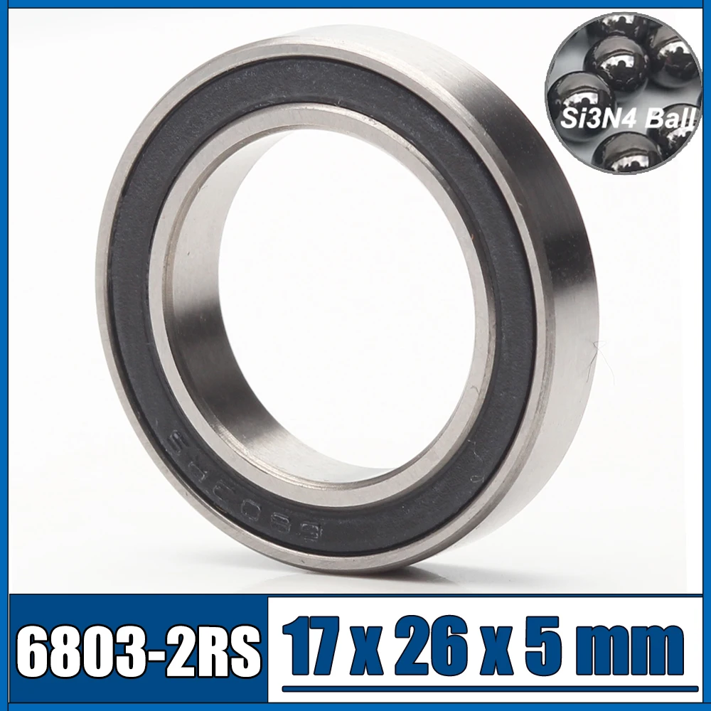 6803 Hybrid Ceramic Bearing 17x26x5 mm ABEC-1 ( 1 PC ) Bicycle Bottom Brackets & Spares 6803RS Si3N4 Ball Bearings