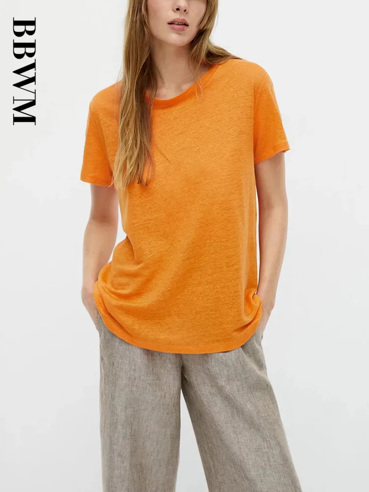 Новинка лета 2022 Женская Повседневная льняная рубашка с коротким рукавом и