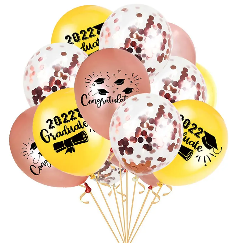 15 шт. золотые воздушные шары на выпускной 2022 градиент |