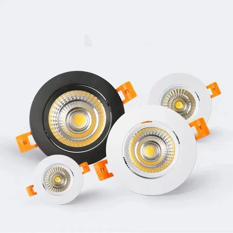 

LED Ceiling Lamp Dimmable Recessed Spot Light Round Anti Glare Downlight 5W7W9W12W15W COB AC110-220V Living Room Bedroom Lightin