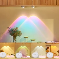 battery powered touch led cabinet lights stick on wall sunset lamp for kitchen bedroom closet cupboard night light decoration
