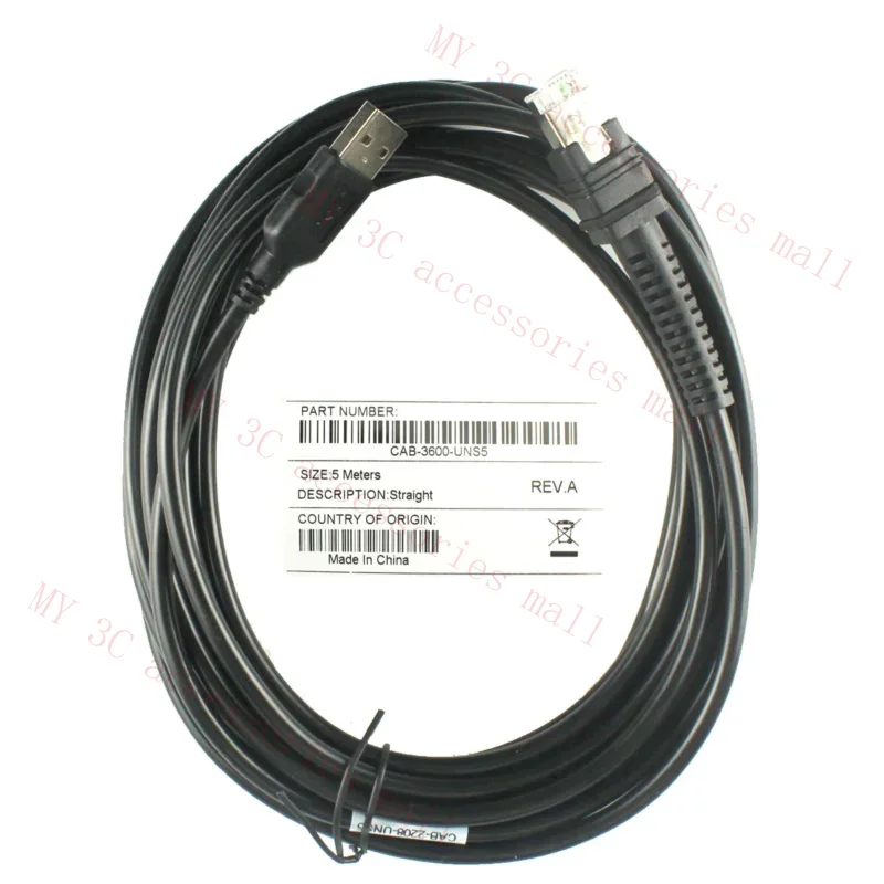 Прямой USB-кабель длиной фута для сканера Zebra LI3608 LI3678 DS3608 DS3678 10 шт.