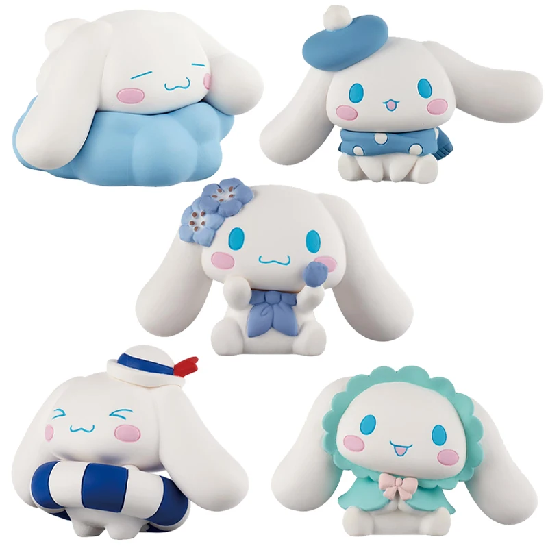 

5 шт./компл. милые Мультяшные фигурки из аниме Cinnamoroll, куклы, игрушки, летние фигурки из аниме Cinnamoroll Sanrio, коллекционные модели, подарки