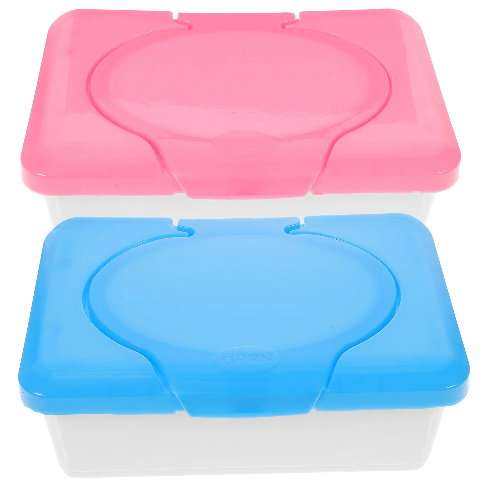 

2 Pcs Diaper Wipes Case Baby Plastic Container Dustproof Tissue Box Flushable Go Containers Keeps Fresh Holder Dresser Top